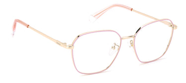Premium Women Polaroid Eyeglasses: PLD D437/G - Gold & Pink - SpecSMART Eye Clinic (Diagonal View)